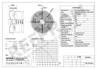Вентилятор осевой Refprom YWF-4D-630 S (380V) (код товара: 003142)